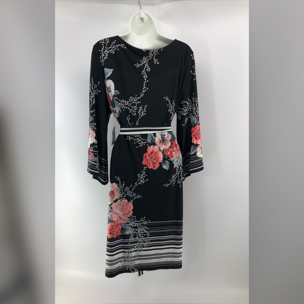 Dress Barn Roz & Ali midi wrap tie dress size L - Picture 7 of 8